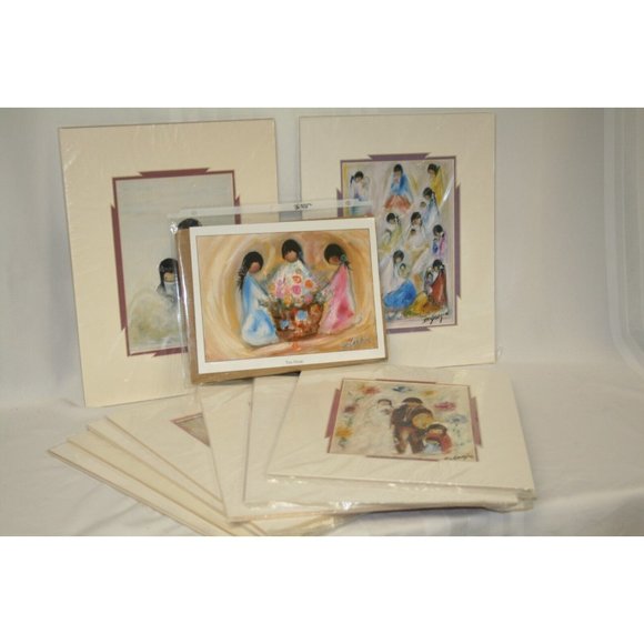 Vintage Lot of 10 Ted DeGrazia Calendar Art Prints Navajo Christmas Angels Choir